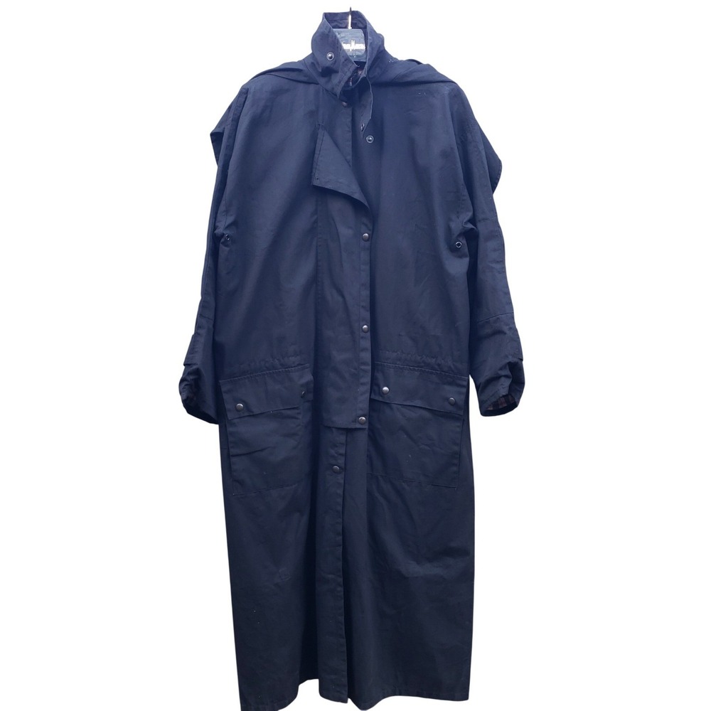 Vintage Abetta‎ Kuvermebum Duster Black Full Length Western Range Coat Rain Gear